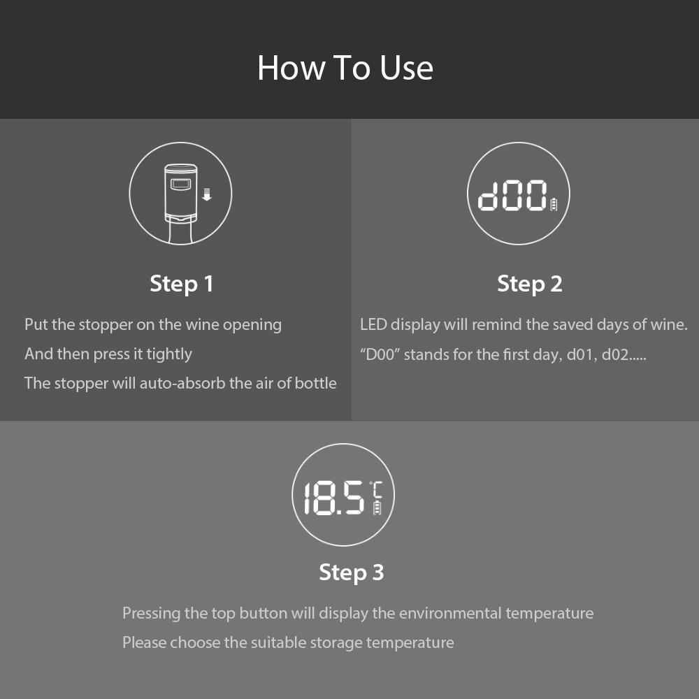 Buy Wine Stopper Rechargeable Smart Electric Vacuum Wine Stopper For