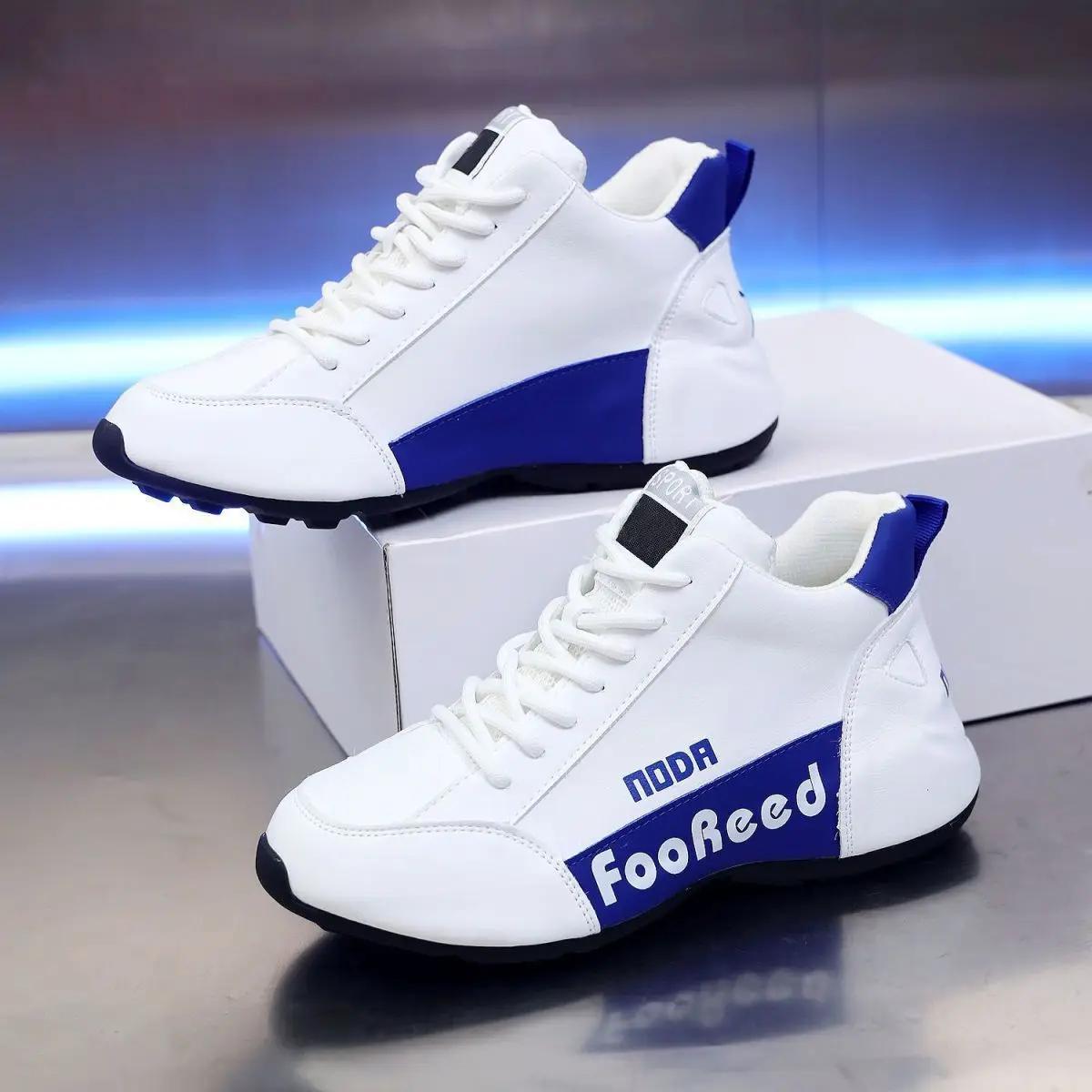 

Кроссовки мужские и женские с толстым дном, модные повседневные кроссовки на кожаной платформе для бега для мужчин 44