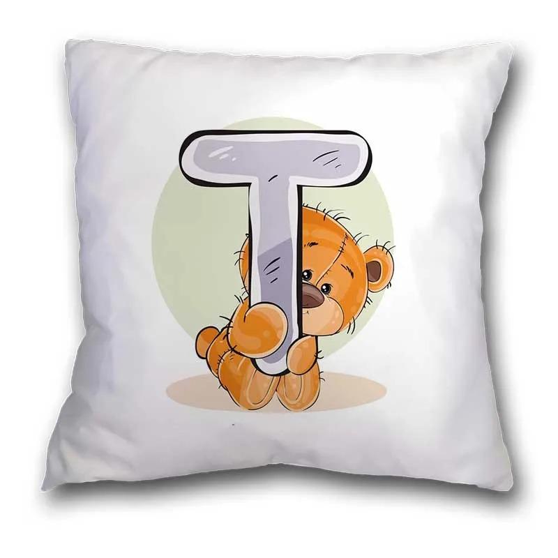 Cute Cartoon Bear Animal Pillowcase Cushion Cover Printing Suitable for Sofa Children's Room Decorative Pillowcase
