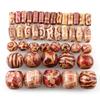 Painted Wooden Beads Randomly Mixed Big Hole Beads 10/12/17mm Eco-Friendly DIY Wood Round Loose Beads for Jewelry Makeing Handmade Accessories