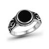 European Retro Fashion Personalized Inlaid Black Resin Exquisite Pattern Men's Ring