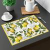 Retro Zitronenmuster Leinen Platzsets Geeignet für Esstisch Moderne Stil Matten Platzset Küche Esstisch Matte Party Dekoration