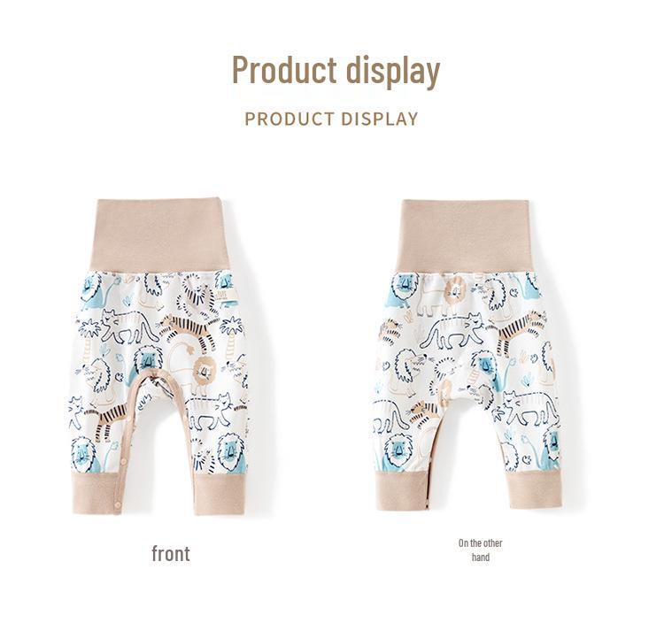 Pure Cotton High-Waist Baby Pants with Belly Protection - Spring & Autumn Style