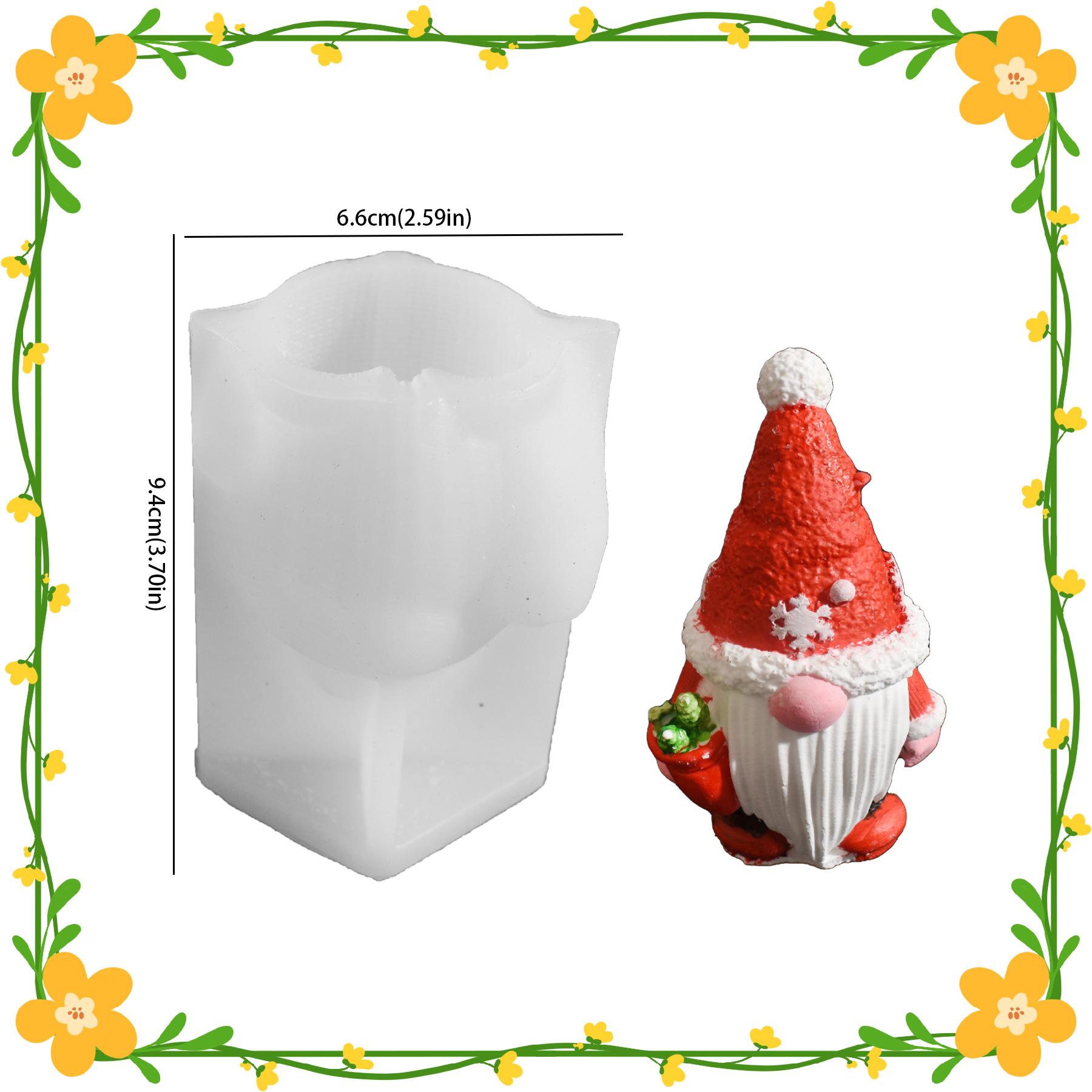 

Носить шляпу Санта Свеча Силиконовые формы Рельеф Цветные огни Дизайн снеговика DIY Держащий костыль Гном Гипс Смола Рождественский декор