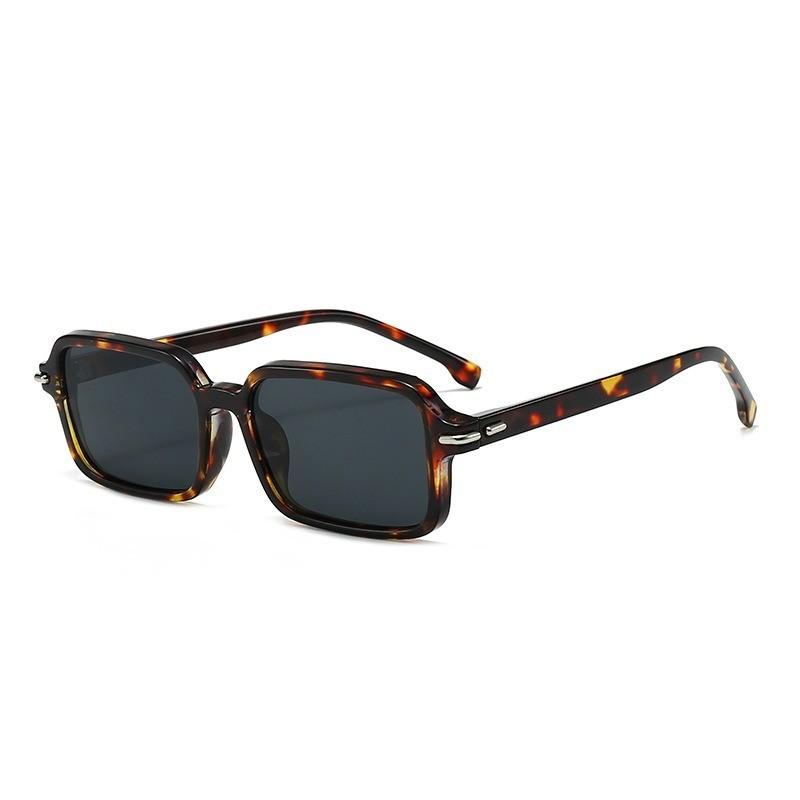 Classic Black Frame Square Sunglasses With Uv Protection For Casual And Night Out