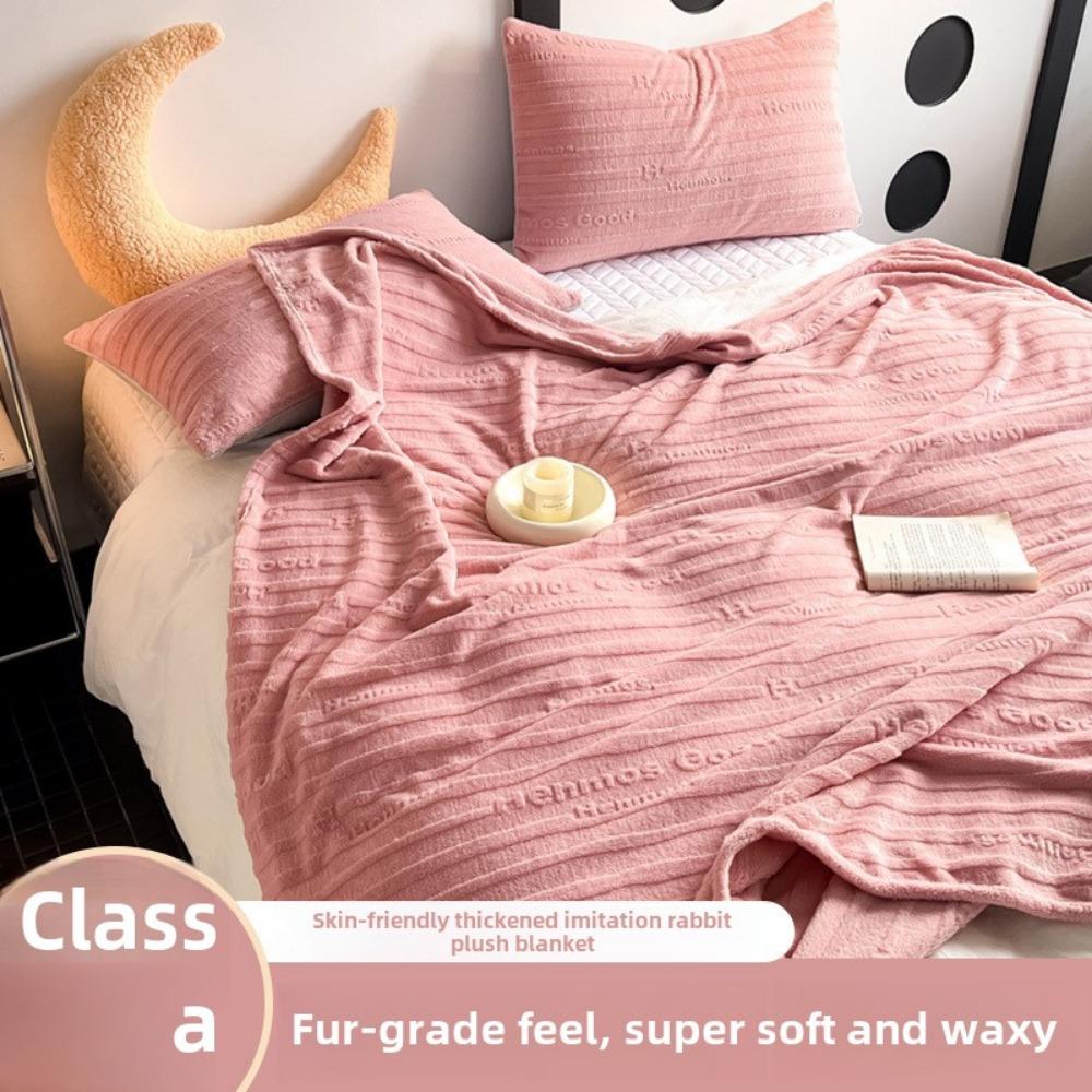 Manta para dormir de terciopelo de conejo de imitación