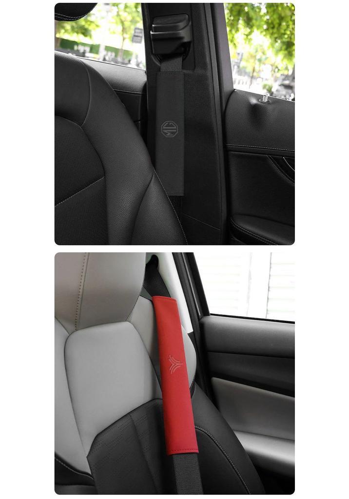 New BYD Suede Seat Belt Shoulder Pad: Anti-Chafing, Wear and Dirt-Resistant, All-Season, Light Luxury, Simple, Practical