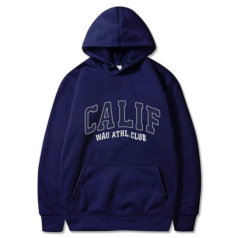 Men And Women Winter Sweatshirt CALIF Print Hooded Pullovers Korean Fashion Loose Casual Hoodies Fleece Pullover Women Clothing