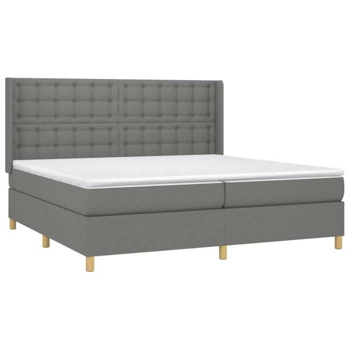 Maison Exclusive - Sommier à lattes de lit avec matelas Gris foncé 200x200cm Tissu