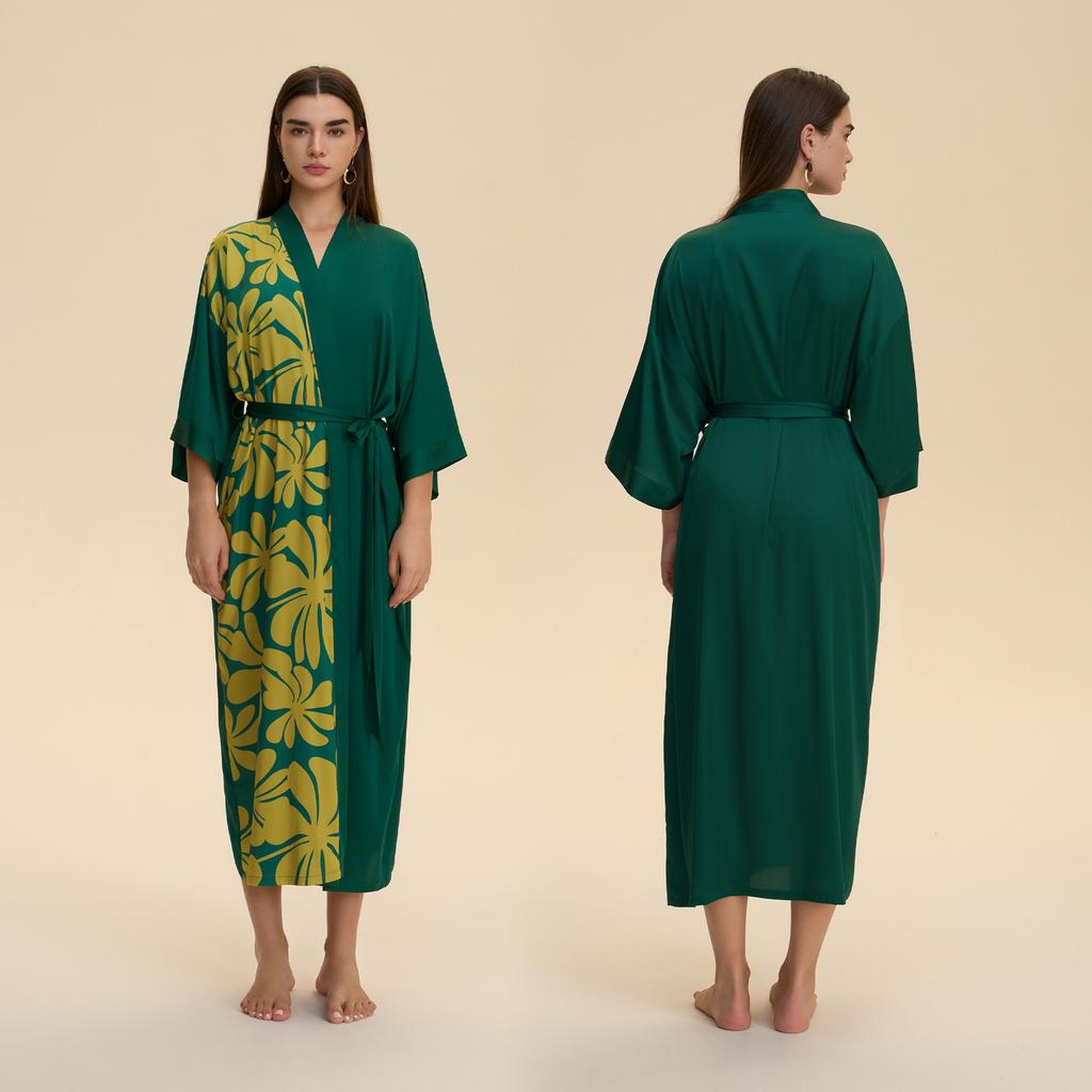 Silk Robes for Women V Neck Satin Bathrobe Long Robe Lightweight Sexy Sleepwear Kimono Robe Women's Cover Up Long Sleepwear Bathrobe Bachelorette Robe