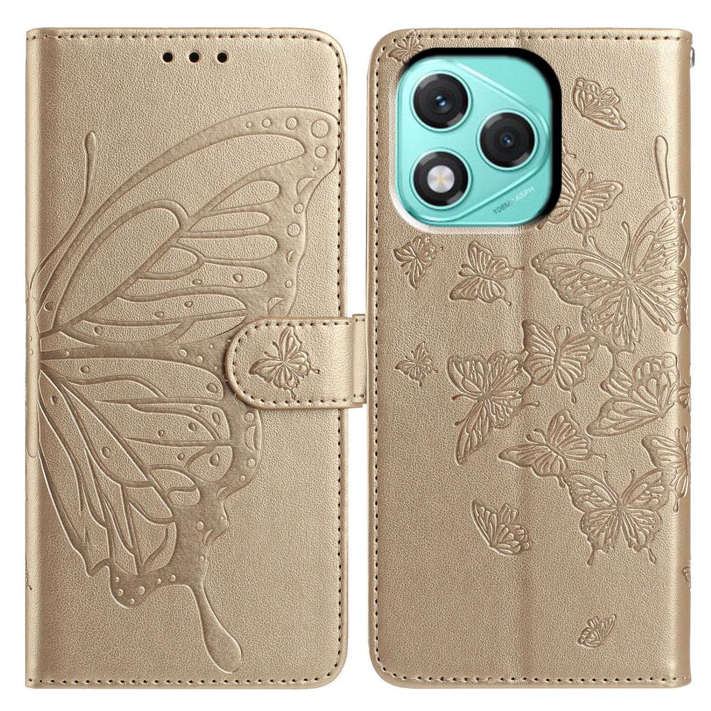 Für Honor 400 Lite 5G Hülle Schmetterling Geprägte Brieftasche Ständer PU Leder Klapphülle mit Riemen