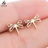 Cute Ballet Earings Women Jewelry Minimalist Puzzle Dinosaur Map Wave Cat Stainless Steel Stud Earrings Girls Pendientes