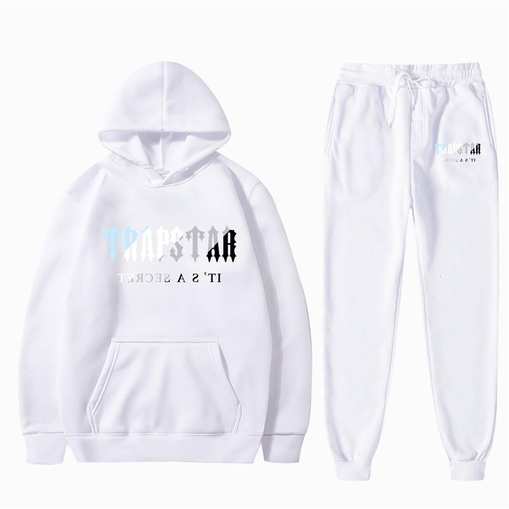 Men's And Women's Plush Long Sleeve Pants Loose Hoodie Embroidered Printed Hoodie Set