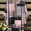 Plus size women's fashionable irregular plaid T-shirt, accessories not included