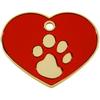 Dog Tag - Heart - Red and Gold - Personalized Engraving - 4 X 3 Cm