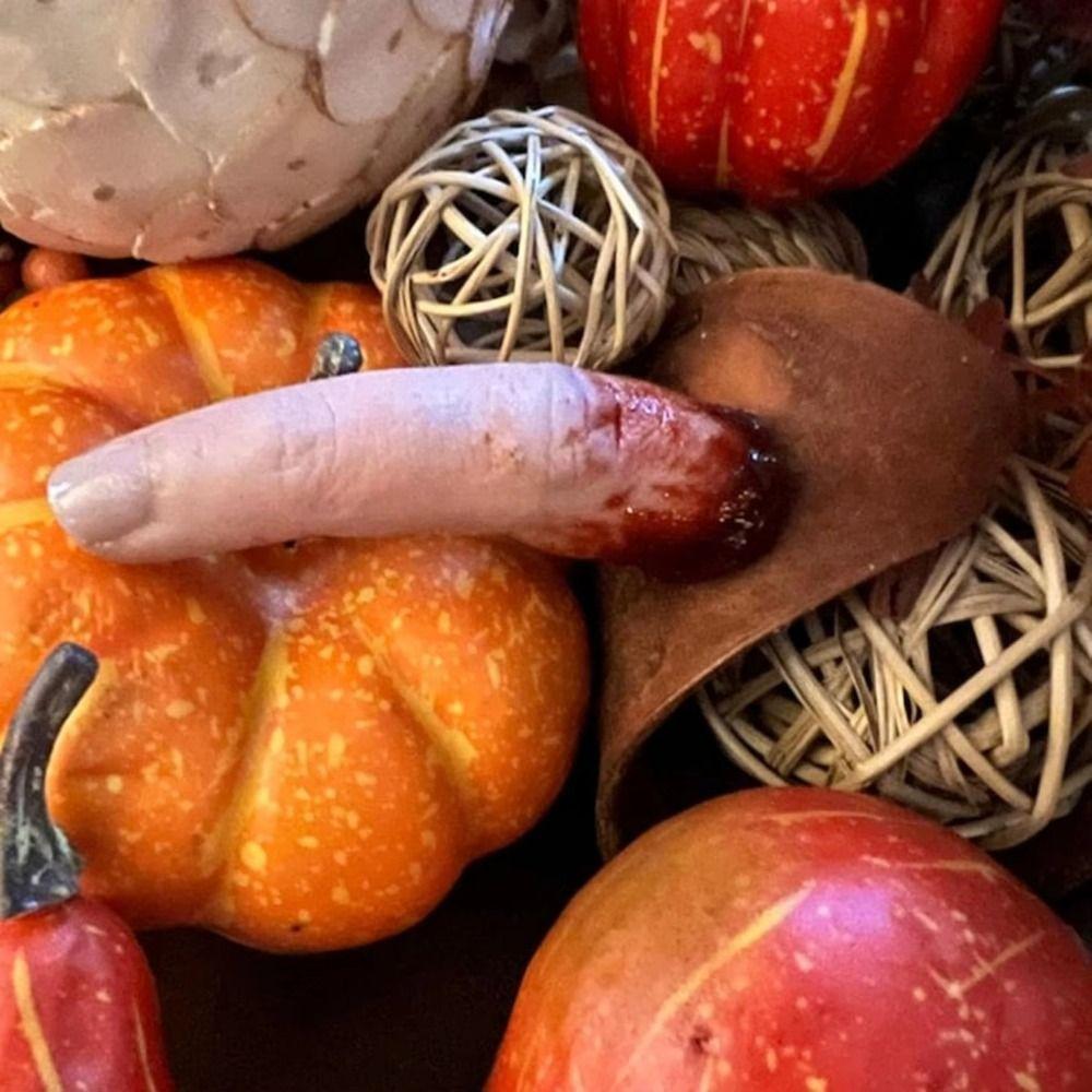 Realistic Design Severed Finger Prop Bloody Effect Artificial Bloody Finger Prop Spooky Scary Horror Decor Prank