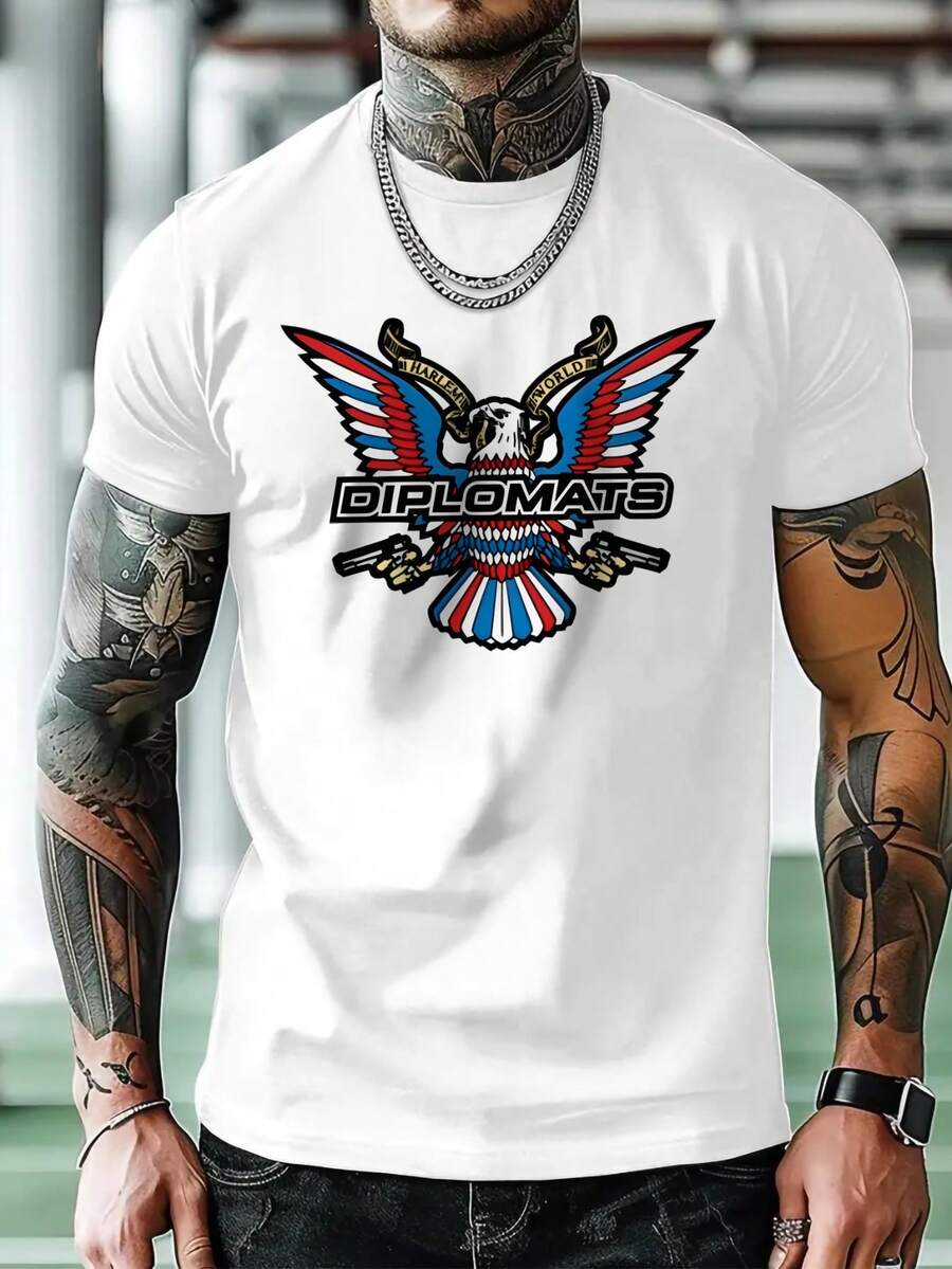 Unisex s Casual Diplomats Round Neck Printed T-Shirt M