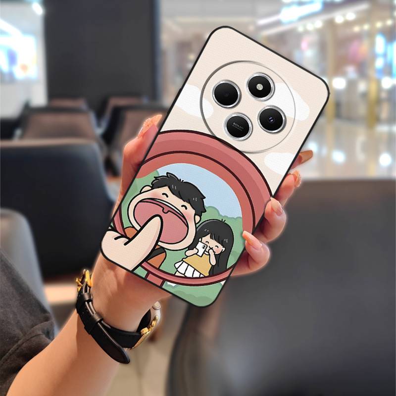 Phone Pouch Couple Phone Case For Redmi 14C 4G/14R 5G/A3 Pro 4G/POCO C75 Back Cover Soft Case Dirt-resistant Silicone