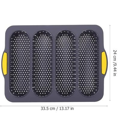 Silicone Baguette Pan 4 Holes Baguette Pan Bread Baking Pan Silicone Loaf Pan Easy To Release French Toast Bread Baking Tray