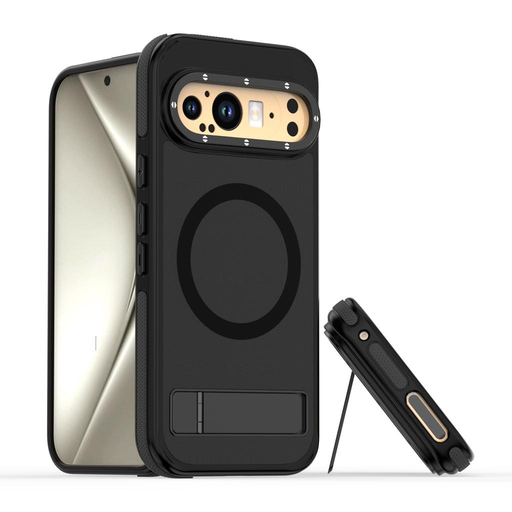 Applicable to Google Pixel9Pro Xuncai mobile phone case electroplated transparent Pixel9 magnetic suction bracket anti-drop protective cover