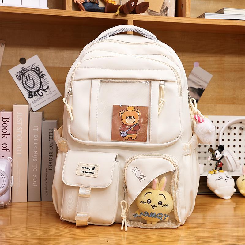 New high-value college style, fresh and sweet candy color, light backpack for junior high school students
