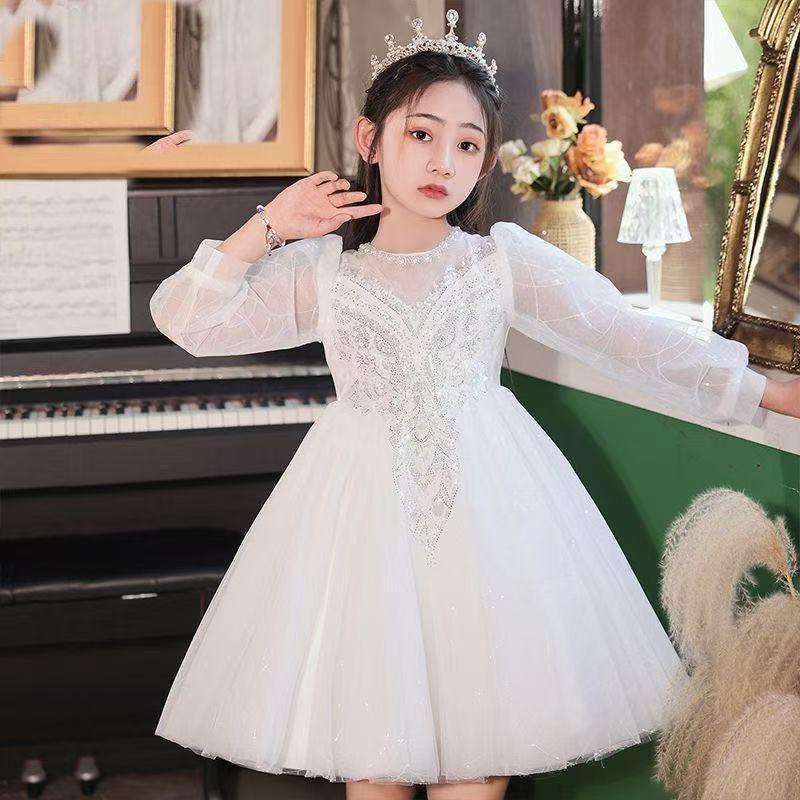 Формальное платье для девочки на выступление по игре на фортепиано, Роскошный костюм принцессы на банкет в честь дня рождения, Наряд для девочки-цветочницы, В наличии 110