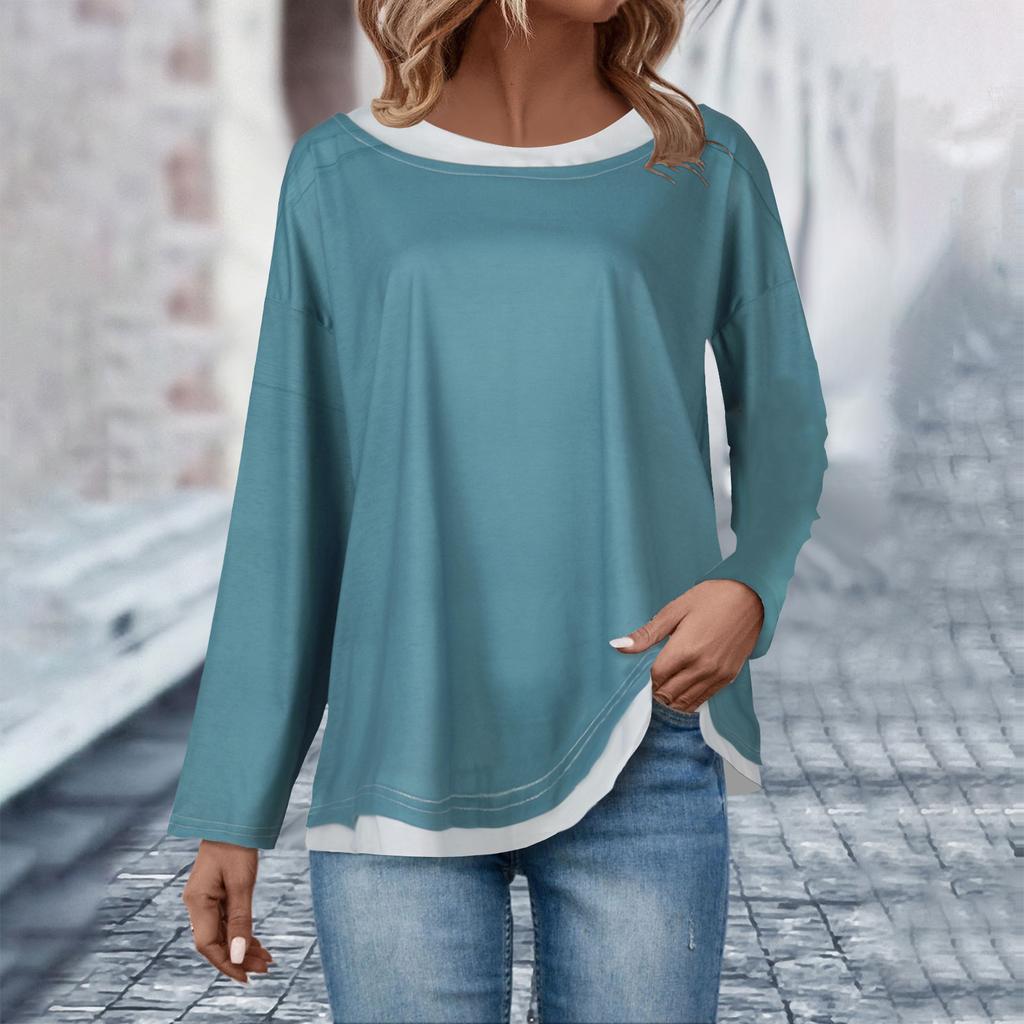 Women's Casual Fashion Vintage Printed Long Sleeve O-Neck Sweatshirt Layer Pullover Top
