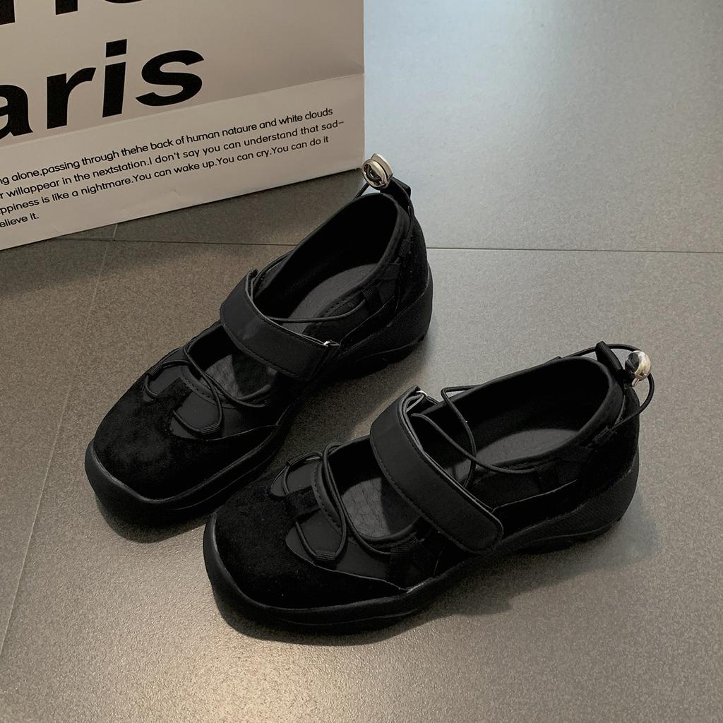 Retro thick-soled shallow-mouth sports Mary Jane single shoes women's 2025 new autumn casual versatile height-increasing moral training shoes