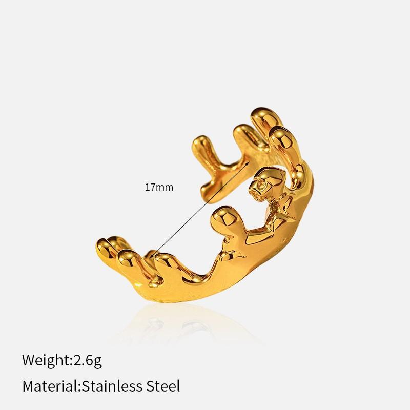 European and American fashion influencer bestseller: glossy open titanium steel ring, stainless steel plated with 18K gold, niche ring for women