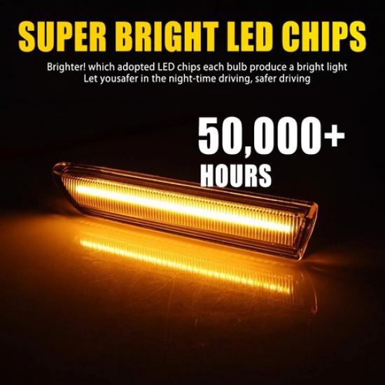 For 2004-2008 Acura TL BASED MODELS Clear Front Amber LED Side Marker Light EXV