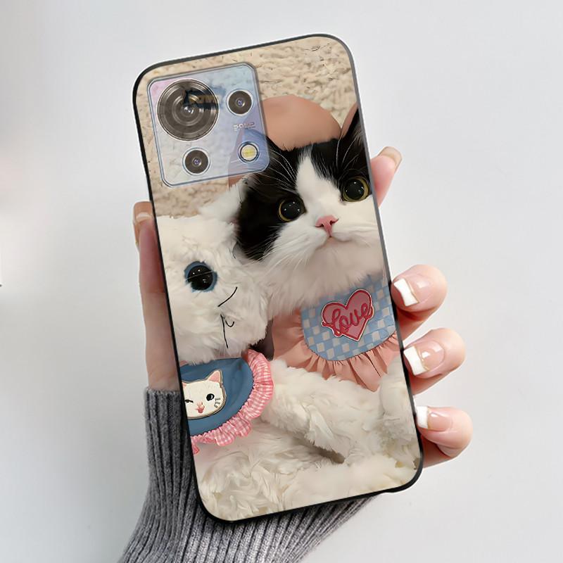 Süße Cartoon Hülle Für ZTE Blade V50 Vita 4G Bedruckte Schale Schutzhülle Weiches Silikon Schwarzes Gehäuse
