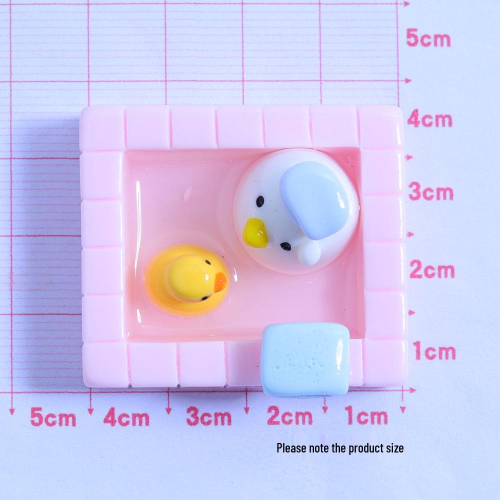 3D Cartoon Duck Pool Charms: DIY Resin Glue Accessories for Crocs Ornaments