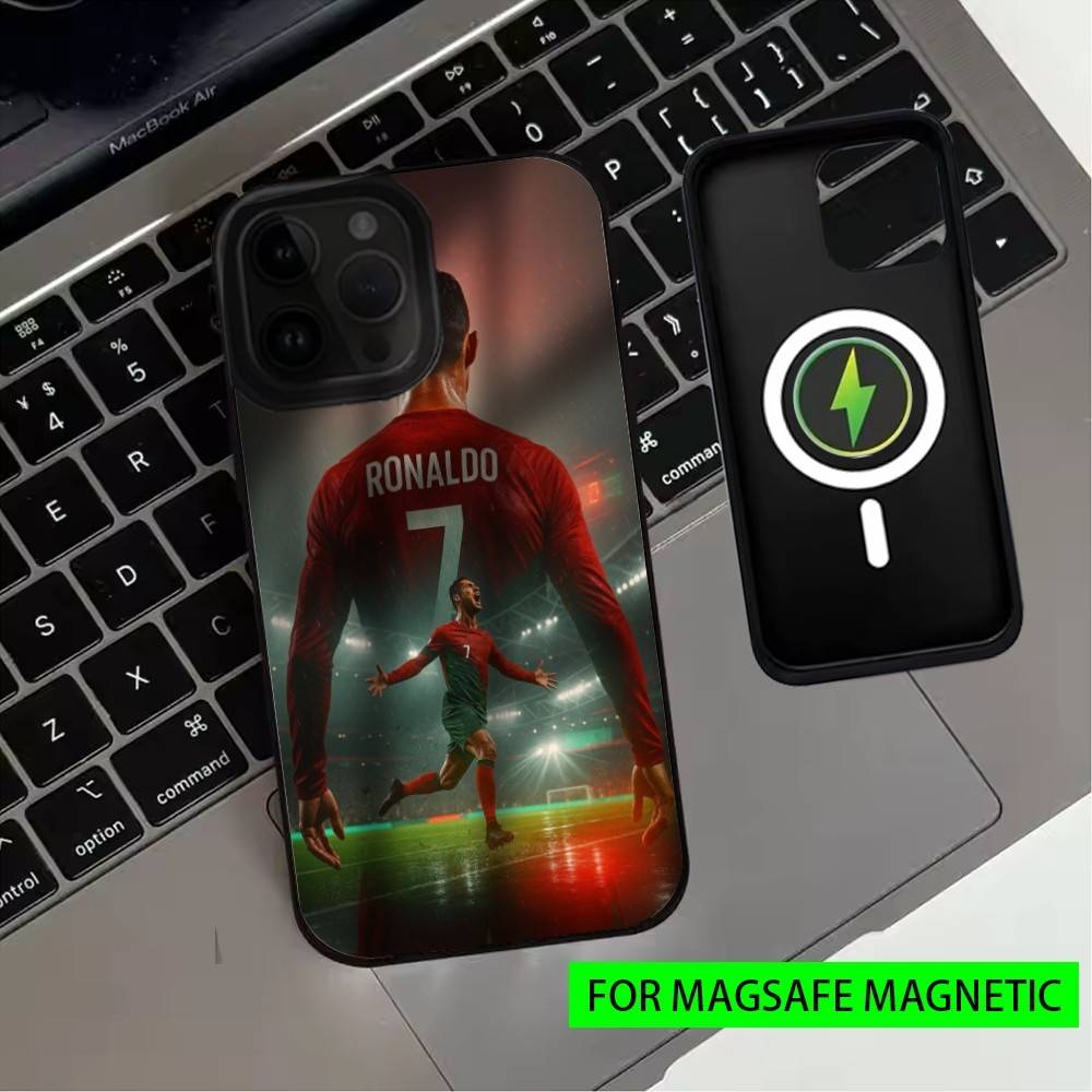 Footballstar R-Ronaldo Cool CR7 Phone Case For iPhone17,16,15,14,13,12,11 Plus,Pro Max Magnetic For Magsafe Wireless Charging
