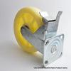 8-Inch Heavy Duty Swivel Casters with Brake, Flat Plate, White Industrial Nylon Wheels