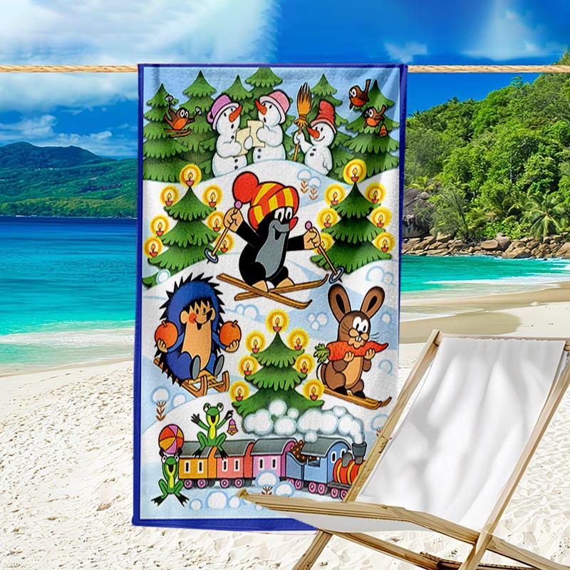 Proof Beach Towel with a The Little Mole1 Pattern - Soft,absorbent,quick-drying,machine Washable - Perfect for Swimming,camping,bathing