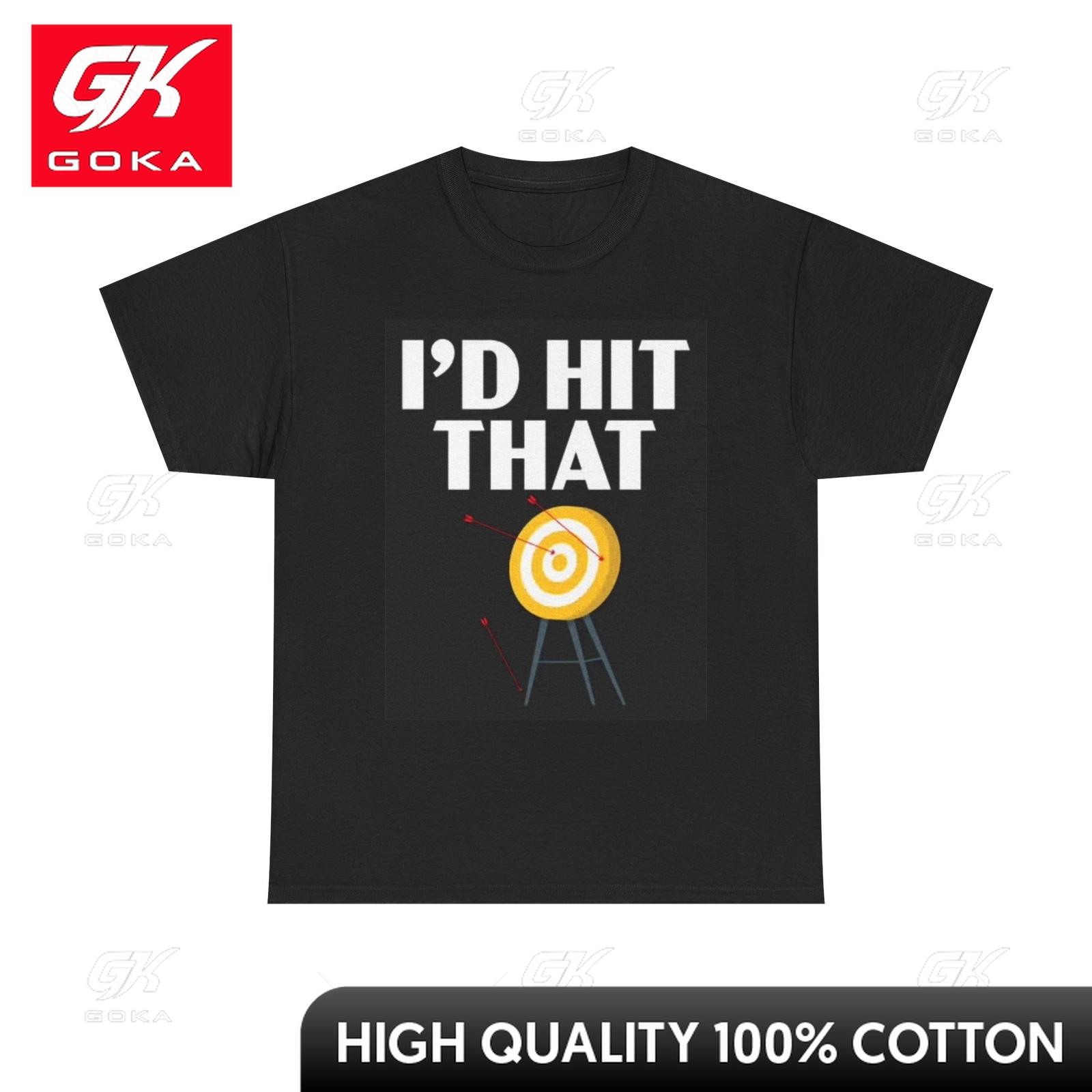 Id Hit That Graphic T Shirt Retro Archery Funny Hunting Unisex Heavy Cotton Creative Lightweight Printed Tee Inspired Shirt S