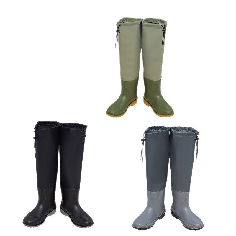 Αδιάβροχες Δερμάτινες Γαλότσες Ολόσωμες με Χοντρή Ψηλή Κορυφή για Ιππασία