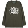 ASTRAL PROJECTION Hayes Lettering Oversized Long Sleeve T-Shirt_Khaki