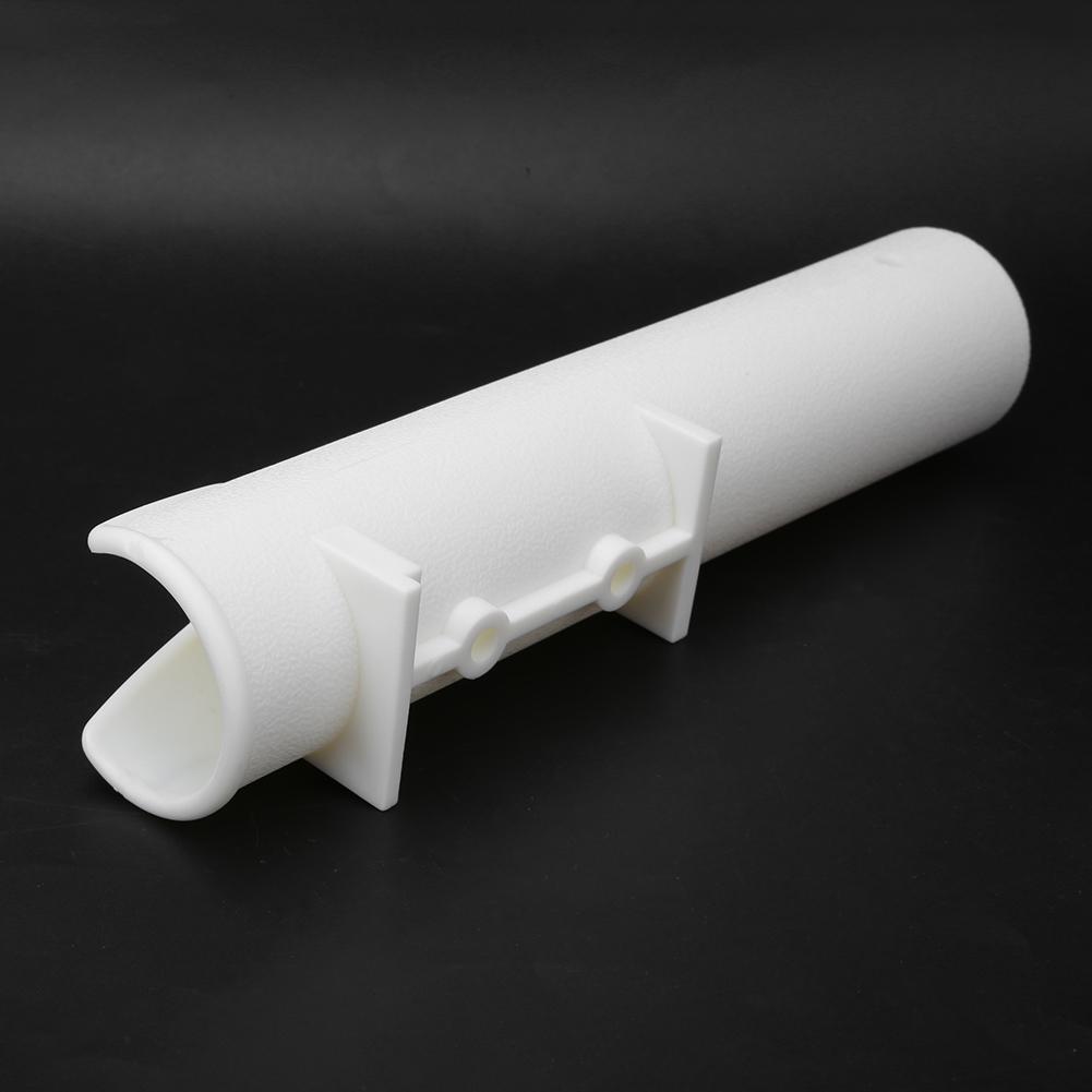Plastic Fishing Rod Single Hole Bracket Holder Straight Side Mount Accessory White