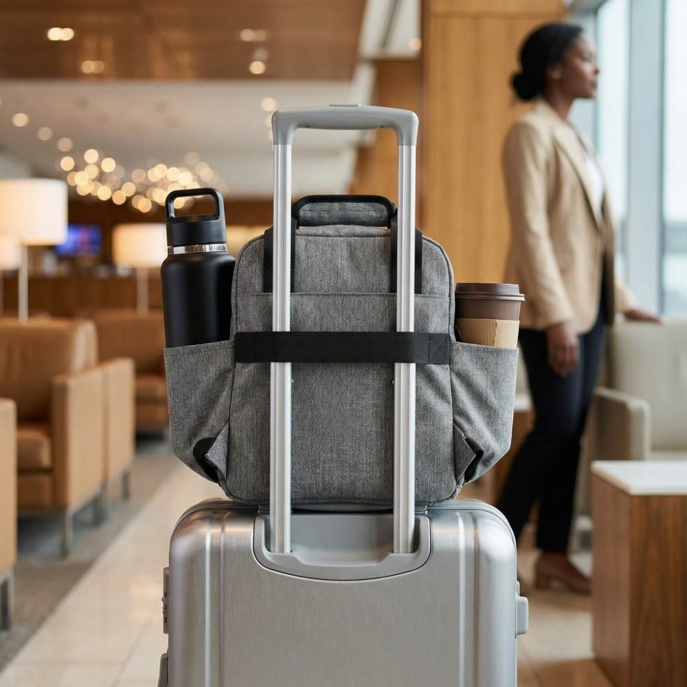 with Bottle Organizer Suitcase Cup Holder Oxford Cloth Universal Suitcase Hanging Pouch Portable Luggage Handle Bag