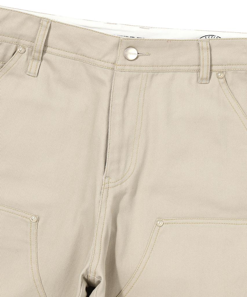 Syupeodeulai Double Knee Cotton Work Pants Light Beige