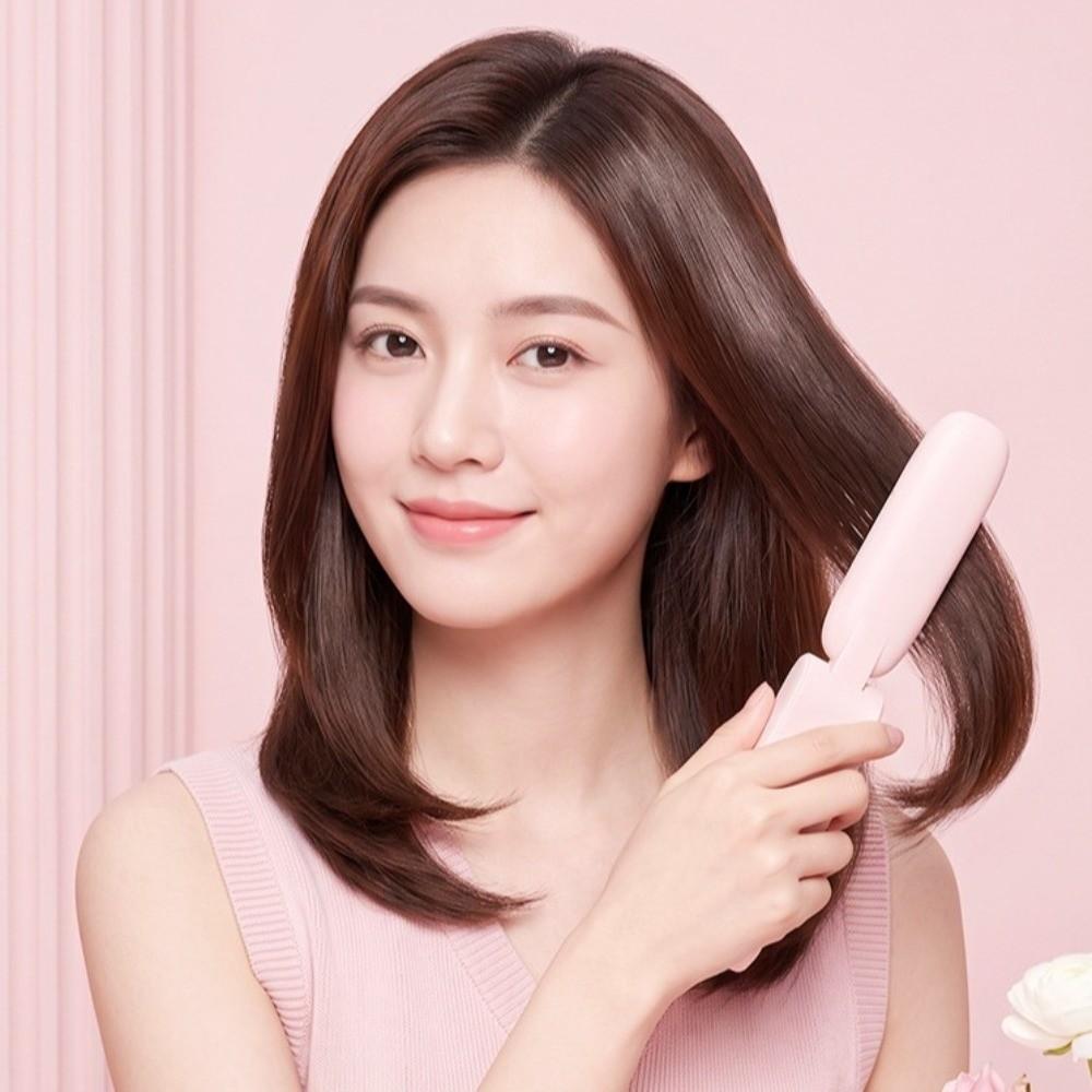 Foldable Mini Straight Hair Brush Portable Portable Hair Straightener Bangs Curling Iron  for Home
