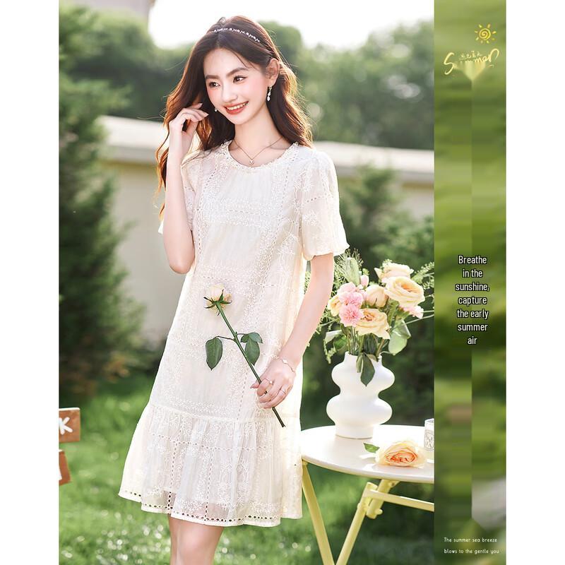 

Sisui Nianhua Elegant Short-Sleeve Mini Dress XL