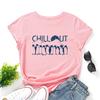 Penguin Cotton T-Shirt Short Sleeve Round Neck Women 2d Print Tops
