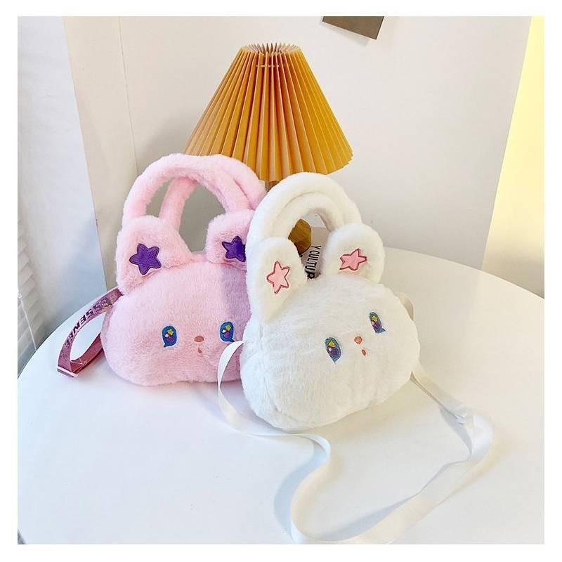 Cute Childrens Furry Handbag Korean Style Fashionable Girls Shoulder Accessory