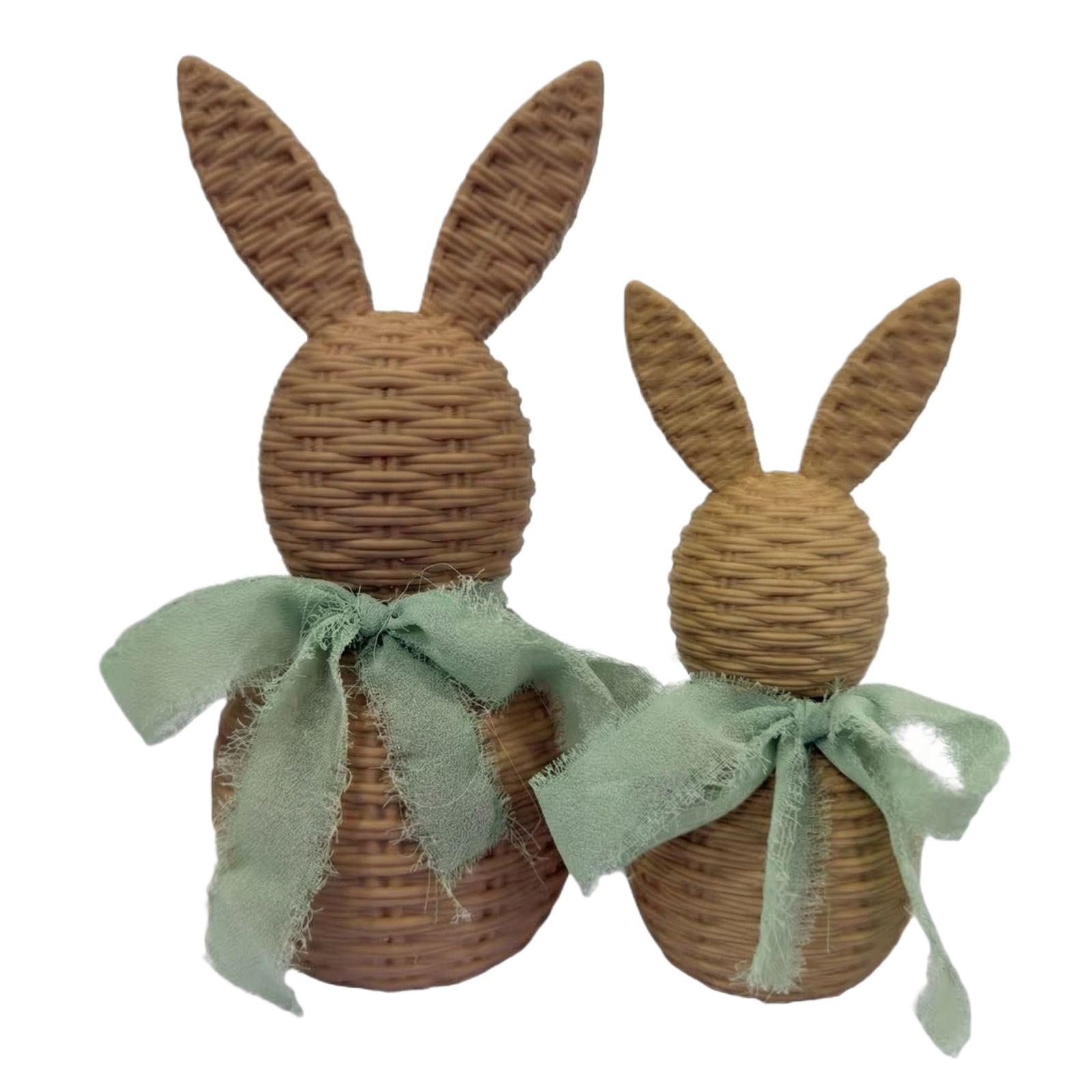 

2-piece Easter Decorative Artificial Woven Figurines, Perfect For Creating A Festive Atmosphere And Decorating Your Home Or Tabletop. One Size зелений