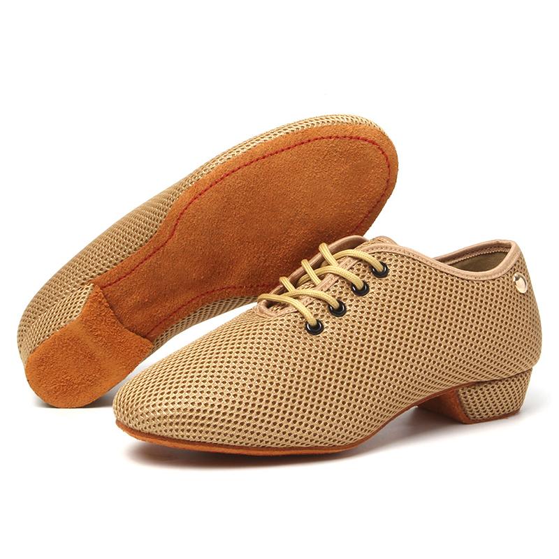 Boys Women Mesh  Ballroom Dancing Shoes Latin Tango Dance Shoes Low Heeled 2CM