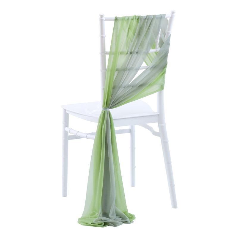 2pcs Chiffon Chair Sashes Wedding Chair Decoration 20x250cm for Wedding Aisle Party Banquet Event Baby Shower