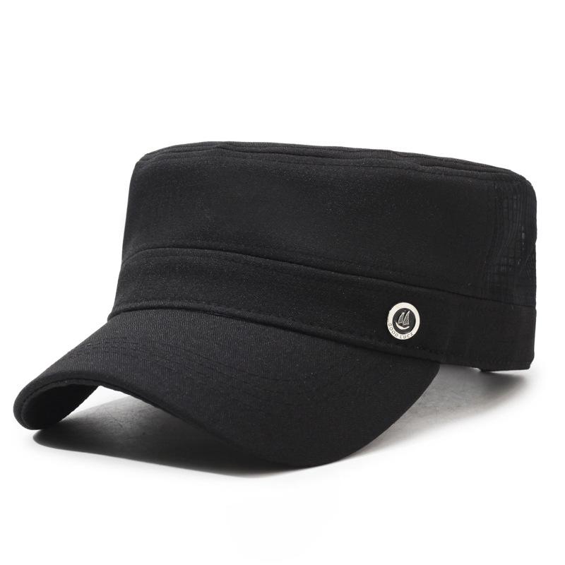 Men's Spring Summer Net Cap Flat Top Cap Outdoor Sun Hat Middle-Aged Breathable Cap