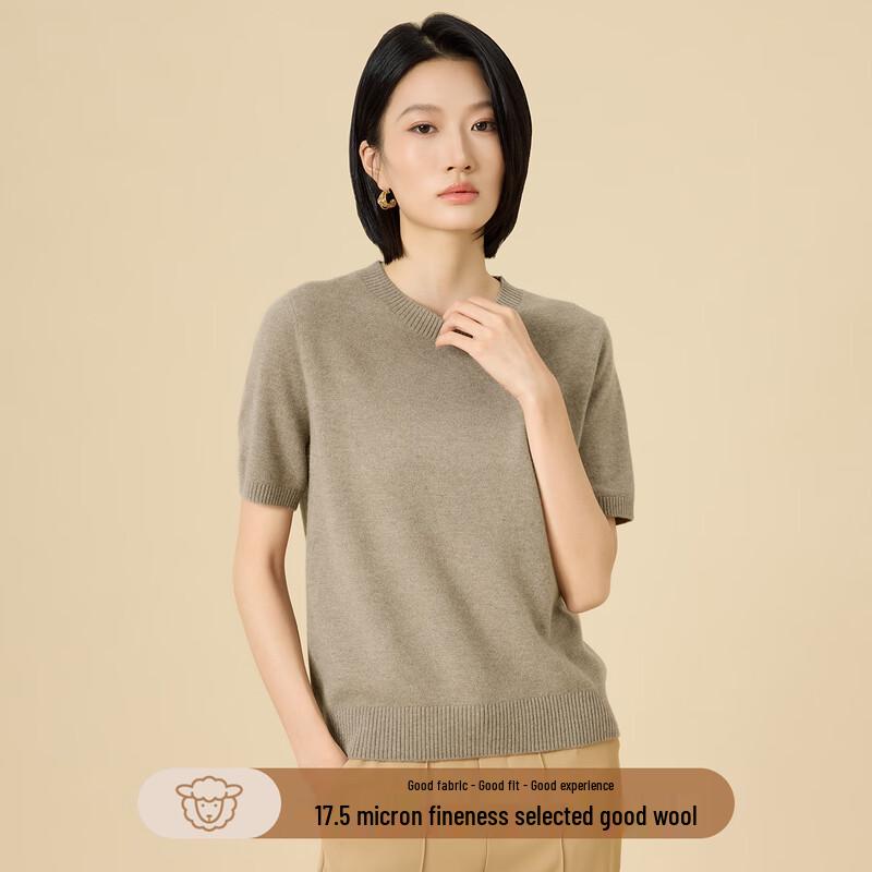 

Northern Deer French Style Merino Wool Knit Short Sleeve Top 2XL